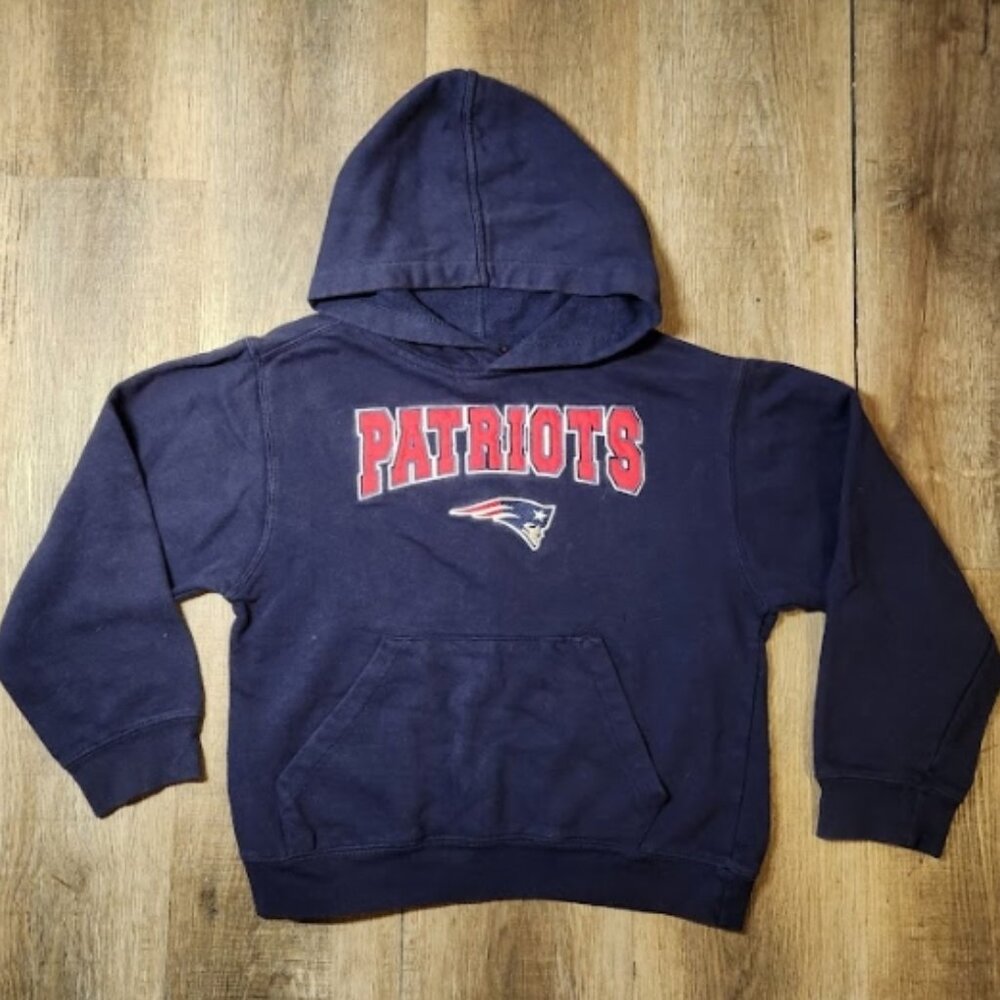 🏈✨Reebok New England Patriots NFL Flying Elvis Hooded Sweatshirt-M(10-12)